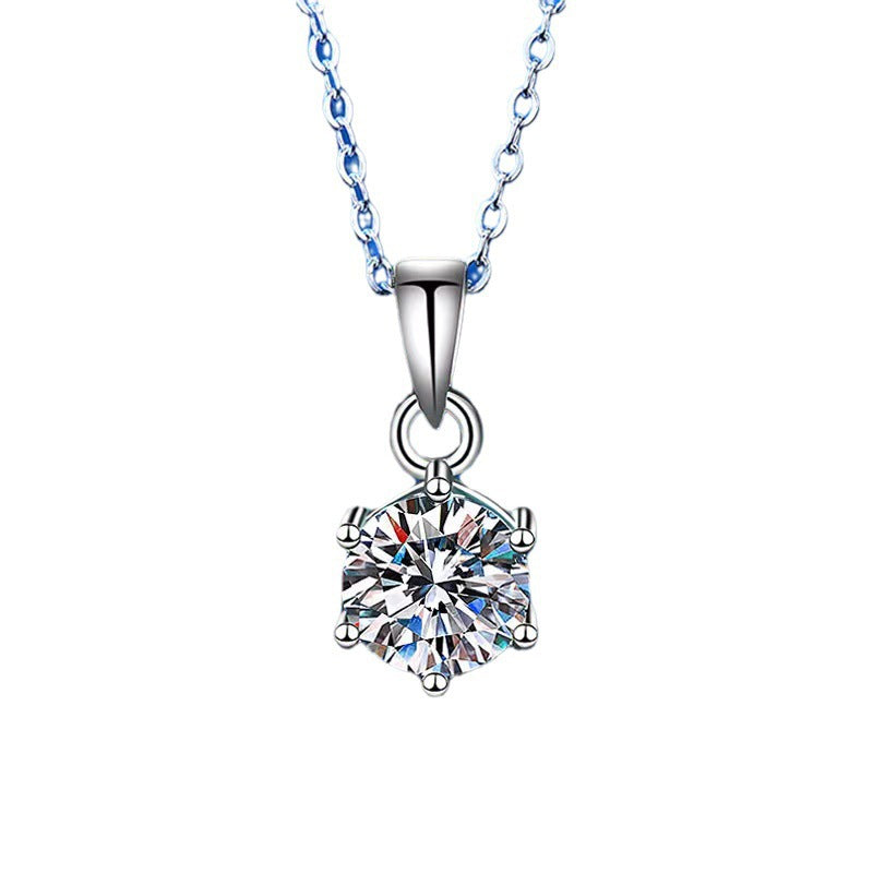 Six-prong ring, necklace, and earrings