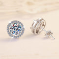 Geometric Circle Moissanite Sterling Silver Jewelry Set