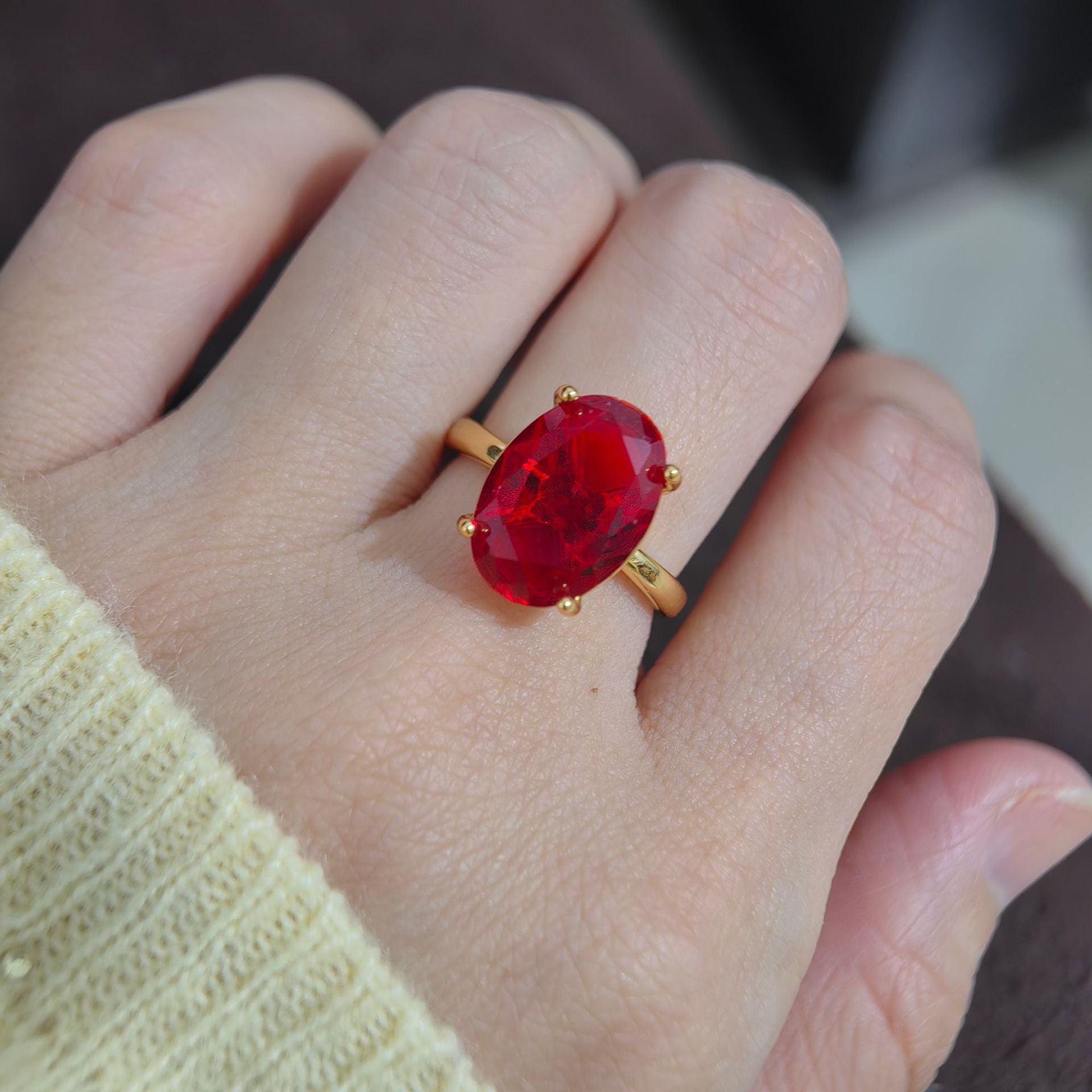 Oval Cut Cubic Zirconia Women Ring