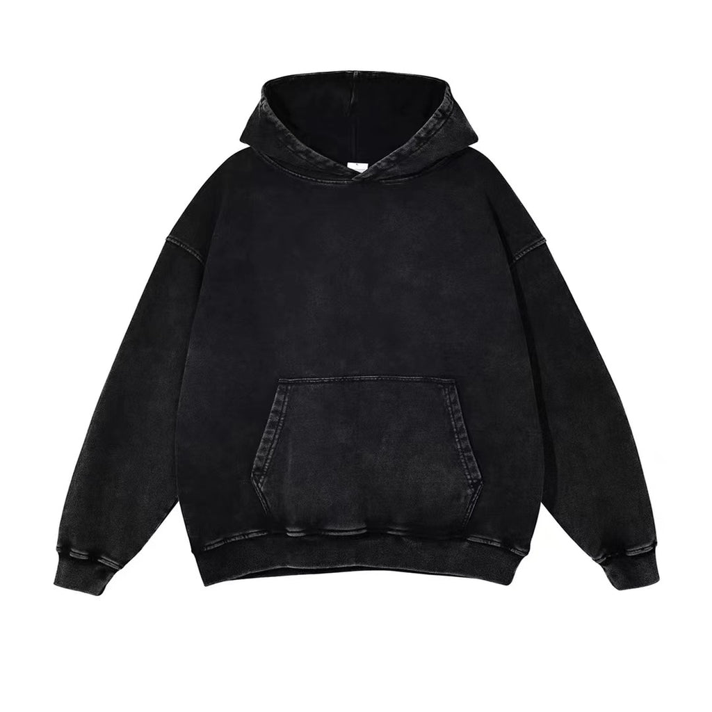 Vintage Wash Hip Hop Pullover Hooded Sweater