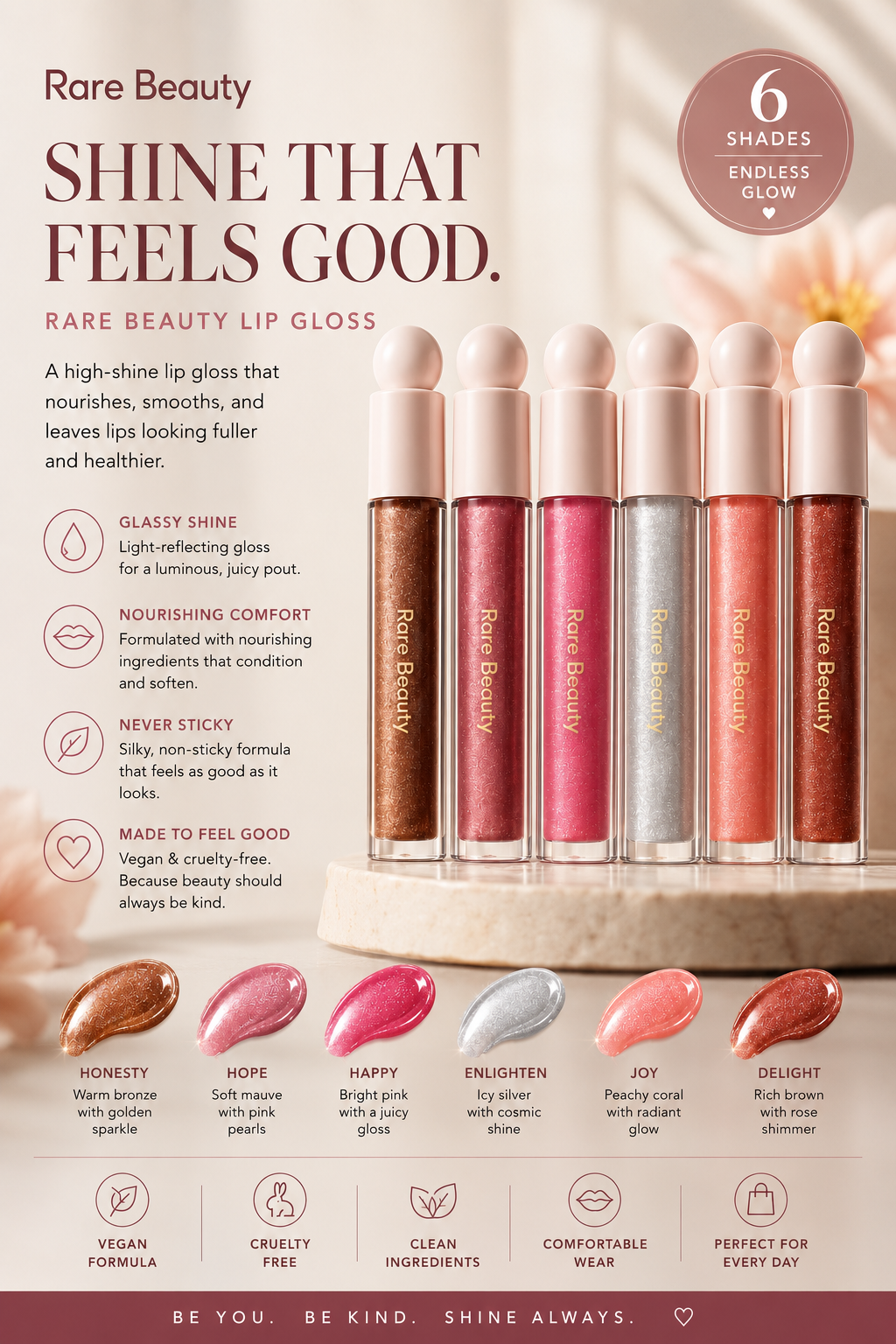 Rare Beauty Shimmer Lip Gloss Bundle